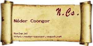 Néder Csongor névjegykártya